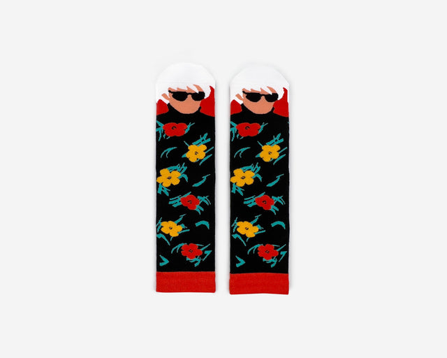 Andy Warhol Socks - Multicolor Flower Jacquard socks
