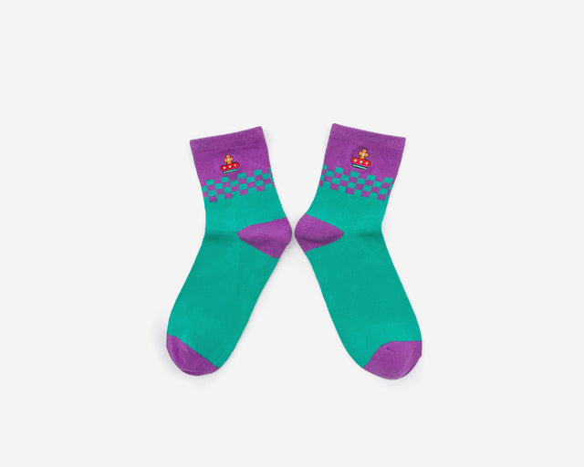 Embroidered Socks - Chess Piece King