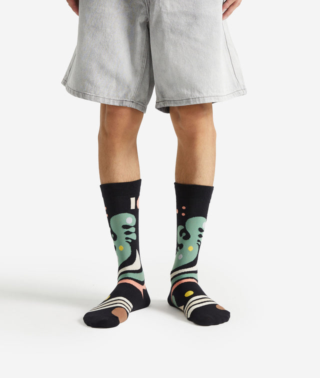 Art Socks - Variegated Black Jacquard socks (1)
